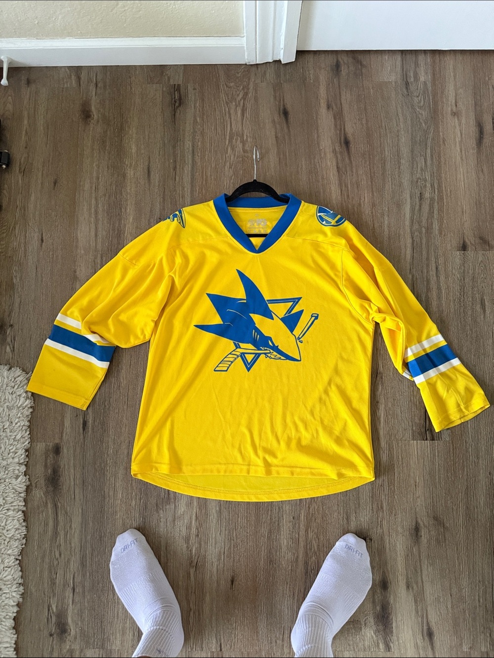 San Jose Sharks Golden State Warriors hockey jersey Shoulder